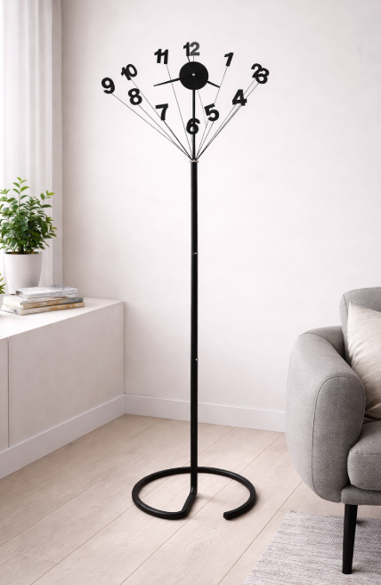 1644-68GR   Reloj de pie color negro y rojo